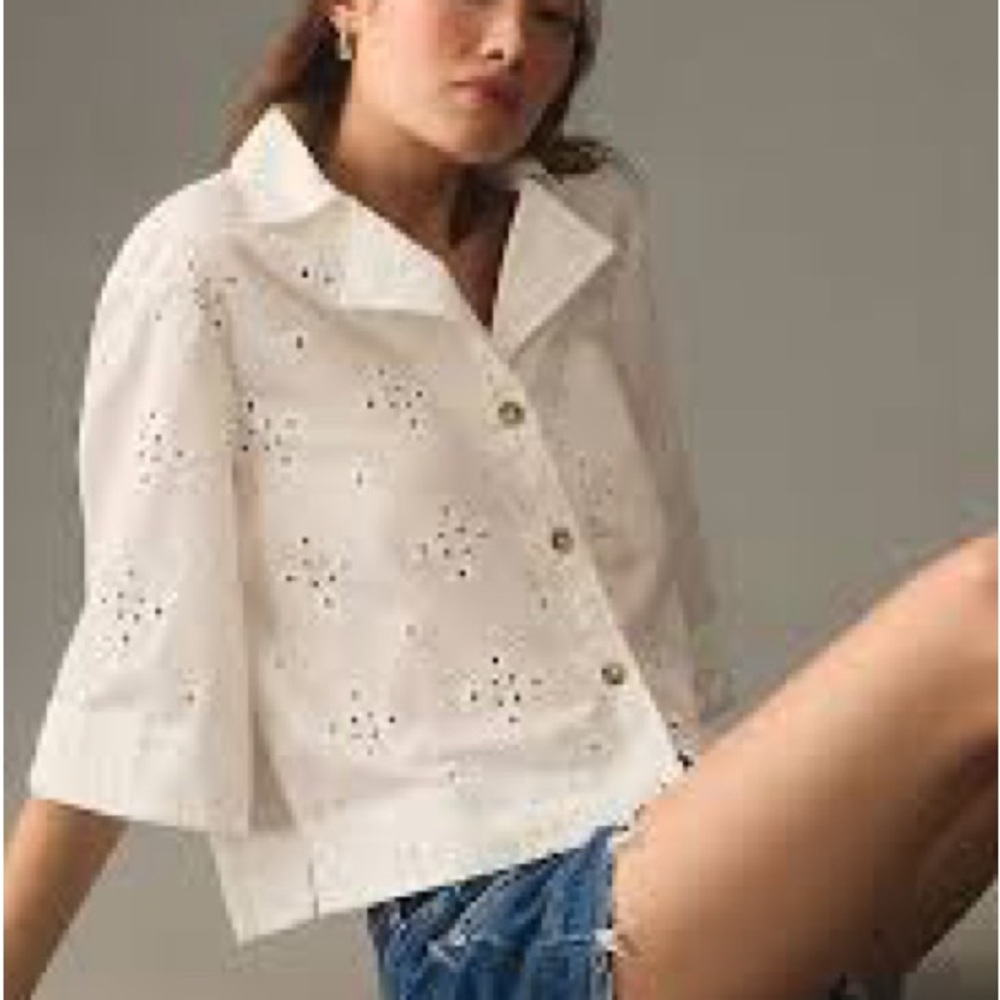 Maeve Eyelet Buttondown Shirt